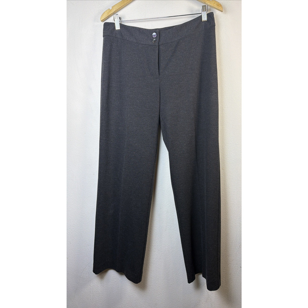 Chico's Pants Women Medium 10 Gray Pull On Stretch rayon business casual relax